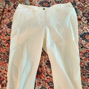 White Crop Chicos Pants